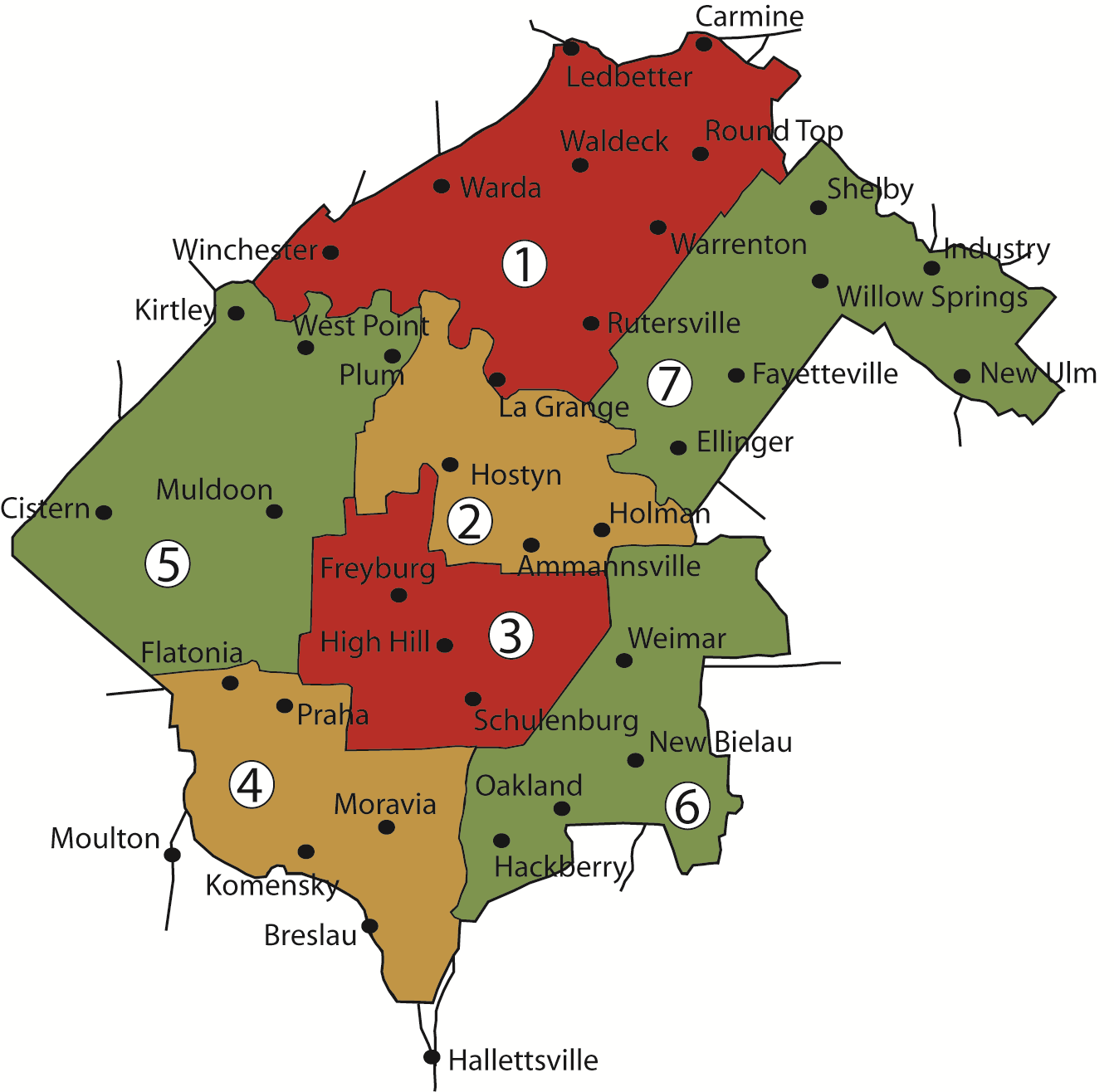FEC's Service Territory with Districts