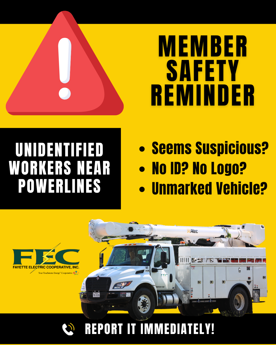 Member Safety Reminder
