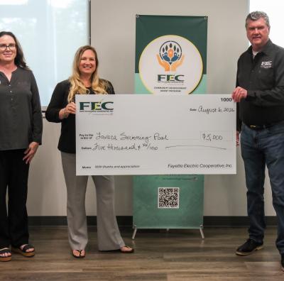 Fayette Electric Cooperative recently awarded a $5,000 Community Reinvestment Grant to Lavaca Swimming Pool, Inc. 